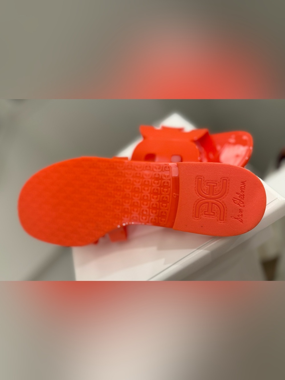 Sam Edelman Bay Jelly Slide Sandals | Neon Orange | Women’s Size 9 - Picture 4 of 6